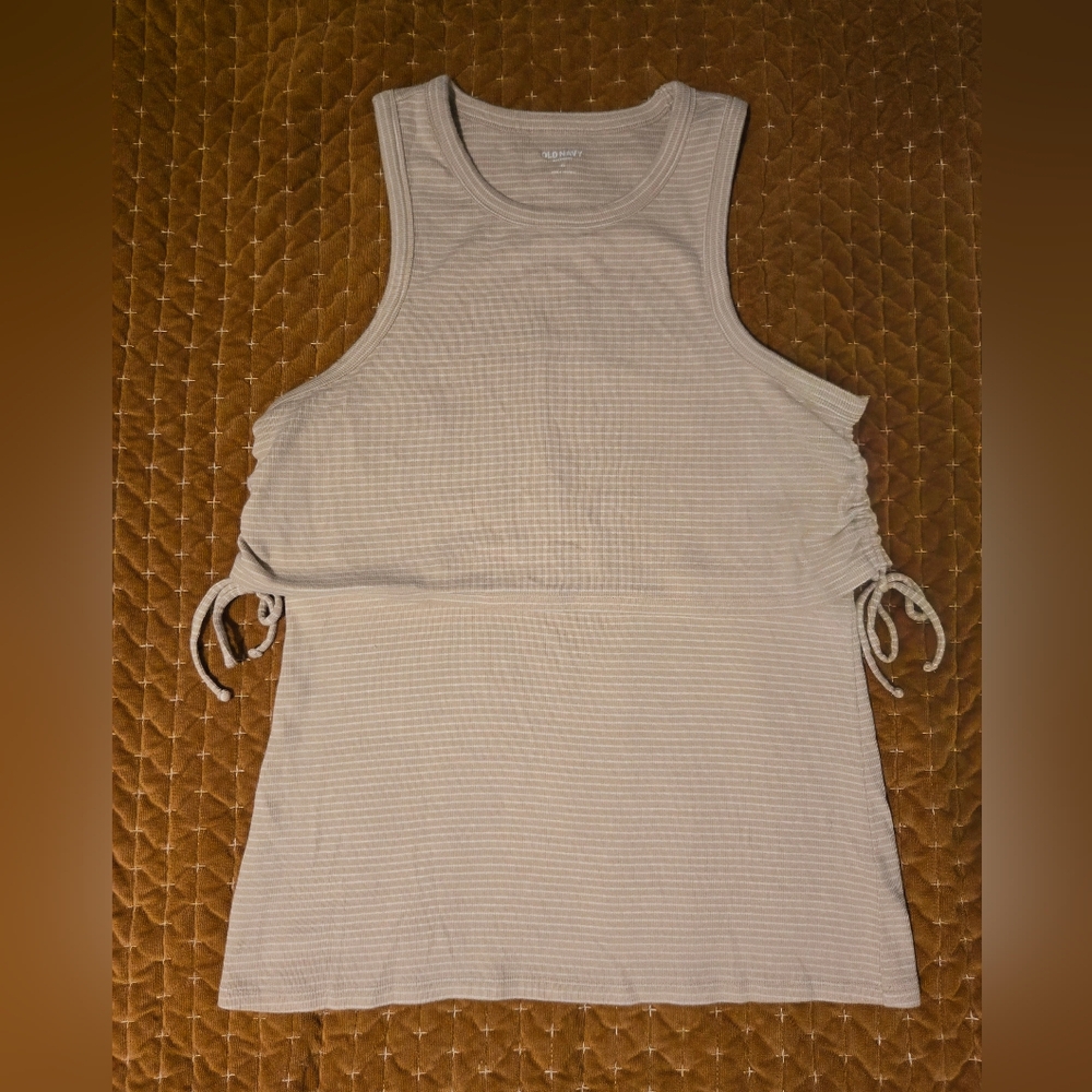 Old Navy Maternity XL Nursing Tank White/Sand Stripe